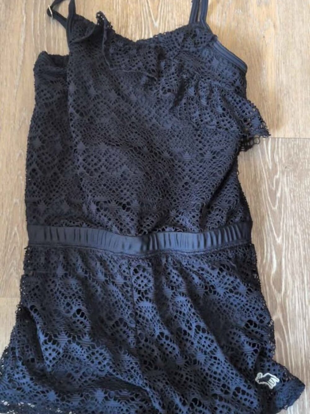 Abercrombie Kids navy blue Lace Romper Size 7/8